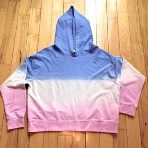 DANSKIN OMBRÉ HOODIE BLUE WONDER WITH ORCHID GLAZE L NWT